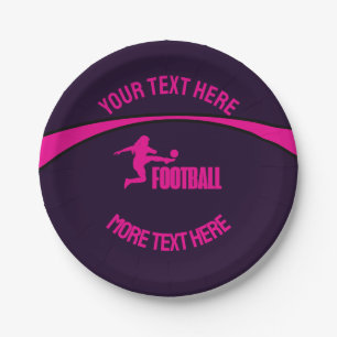 Football Girl Player, Team, Birthday Girl Gift Paper Plate