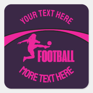 Football Girl Player, Team, Birthday Girl Gift Square Sticker