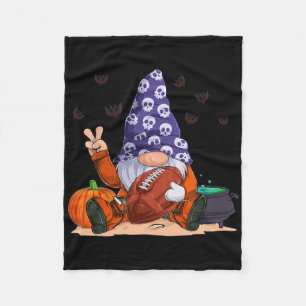 Football Gnome Halloween Spooky Season Boys Kids C Fleece Blanket
