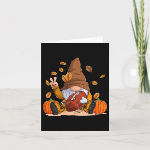 Football Gnome Thanksgiving Autumn Fall Season Boy Card