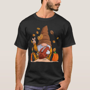 Football Gnome Thanksgiving Autumn Fall Season Boy T-Shirt