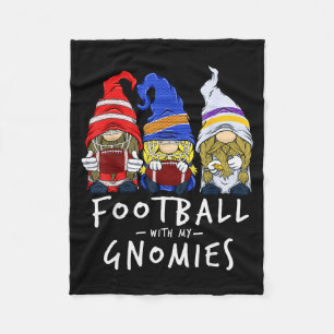 Football Gnomes Football With My Gnomies For Boys Fleece Blanket