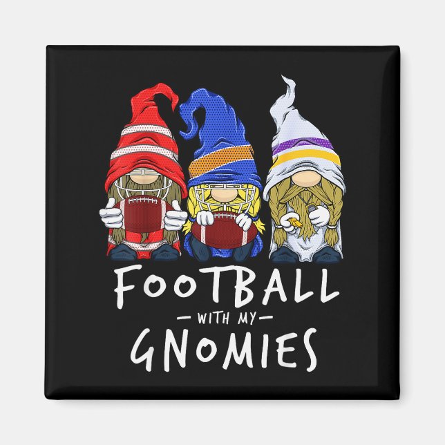 Football Gnomes Football With My Gnomies For Boys  Magnet (Front)