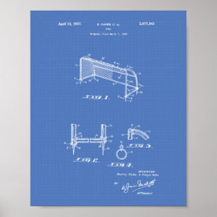 Football Goal 1937 Patent Art Blueprint Poster