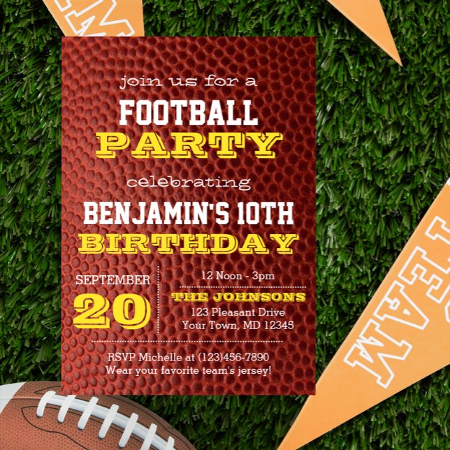 Football Gold All Occasion Invitation (Creator Uploaded)