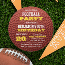 Football Gold Round Invitation