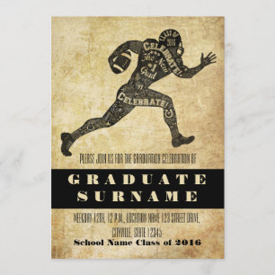 Football Graduation Celebration Invitation