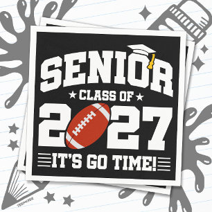 Football Graduation Go Time Senior Class of 2027 Napkin