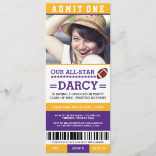 Football Graduation Party Invites