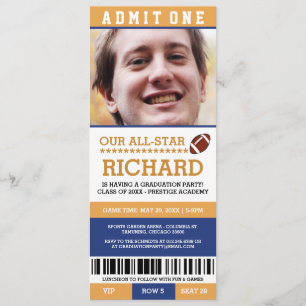 Football Graduation Party Invites