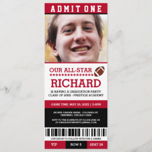 Football Graduation Party Invites