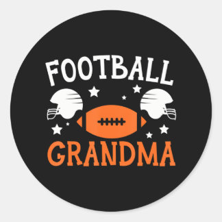 Football Grandma Grandmother Granny Grandparents Classic Round Sticker