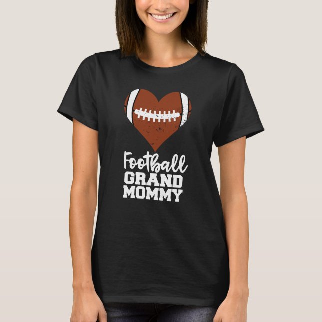Football Grandmommy Football Heart Grand Mommy T-Shirt (Front)