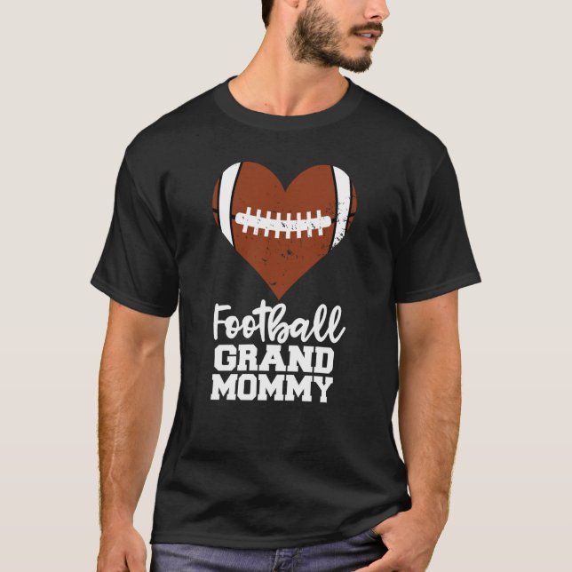 Football Grandmommy Football Heart Grand Mommy T-Shirt (Front)