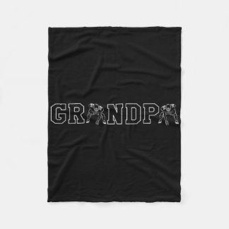 Football Grandpa Gramps Grandparents Day Tackle Co Fleece Blanket