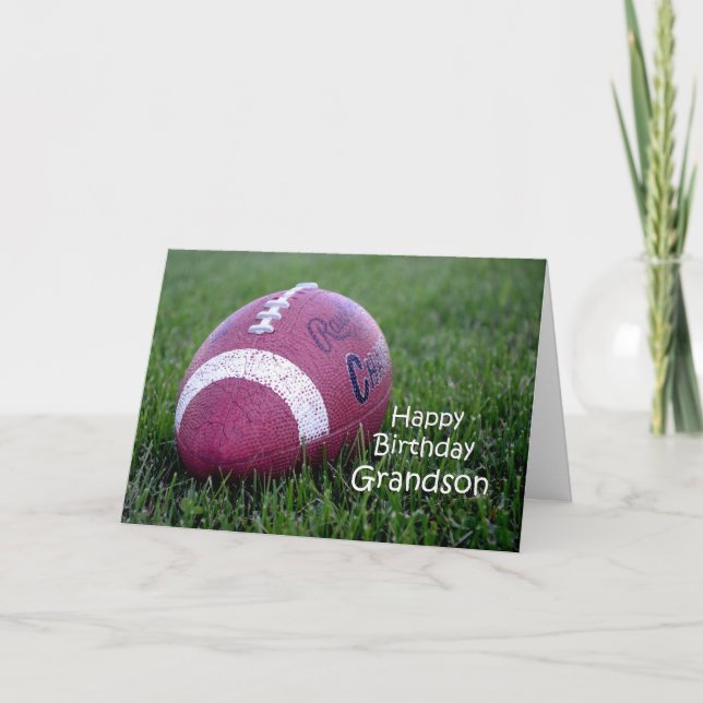 Football Grandson Birthday Card (Front)