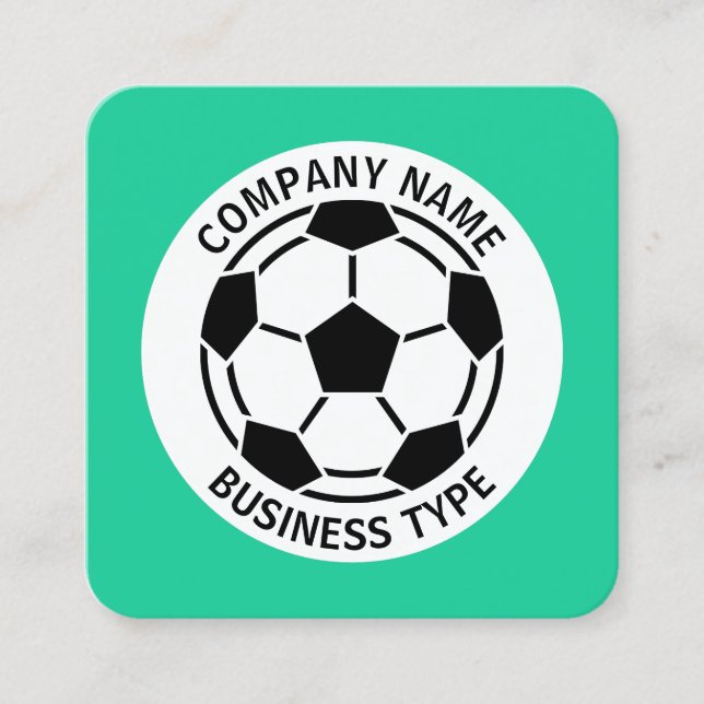Football - Green #19CD99 Square Business Card (Front)