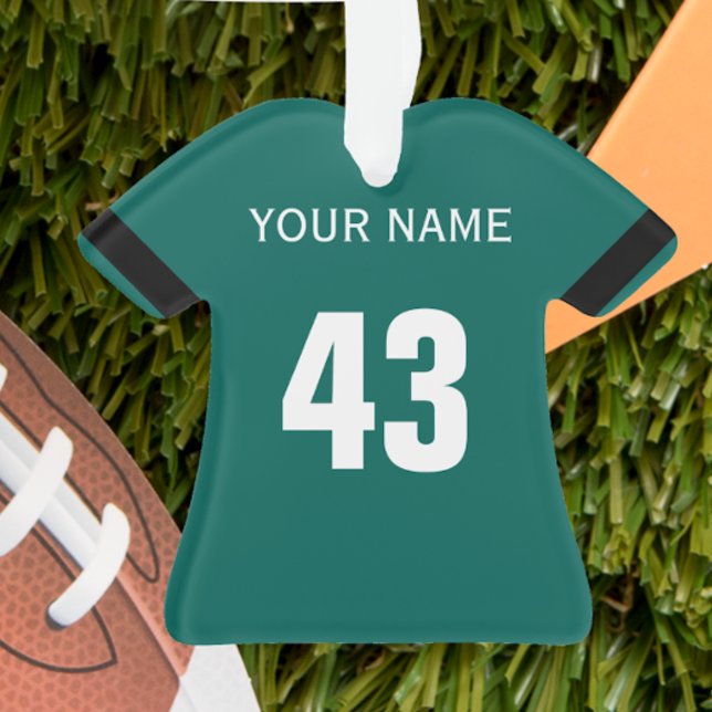 Football Green, Black & White Jersey Ornament (Creator Uploaded)