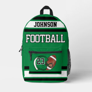 Football Green - Editable  Printed Backpack