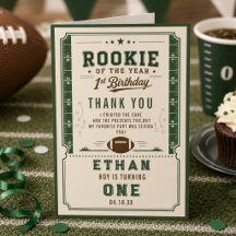 Football Green Rookie 1st Birthday party