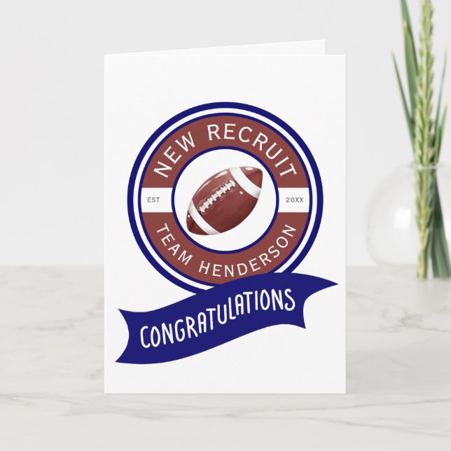 Football Gridiron Congratulations Baby Greeting Card (Front)