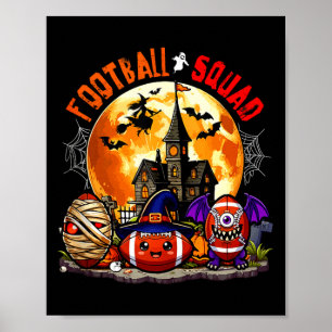 Football halloween squad three horror equipment poster