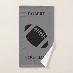 Football hand towel, personalised name. hand towel