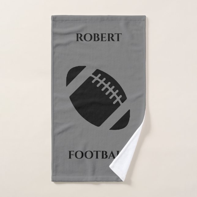 Football hand towel, personalised name. hand towel (Hand Towel)