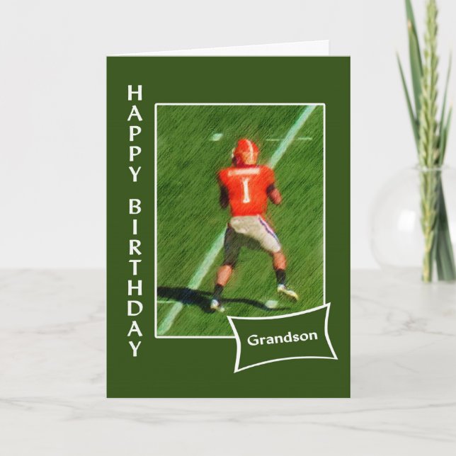 Football - Happy Birthday Grandson Card (Front)
