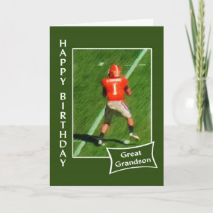 Football - Happy Birthday Great Grandson Card