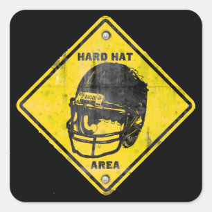 Football: Hard Hat Area Square Sticker