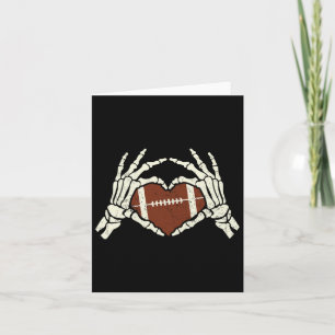 Football Heart Bones Skeleton Boys Men's Valentine Card