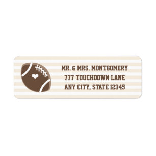 Football Heart Return Address Label