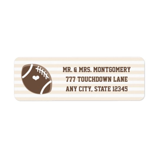 Football Heart Return Address Label