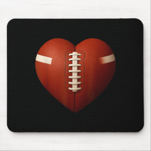 Football Heart Shape American Football Valentines Mouse Pad
