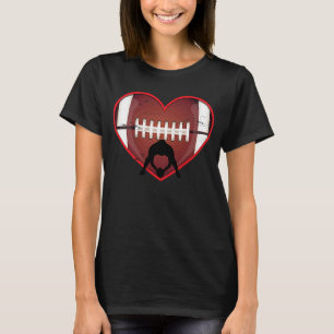 Football Heart Valentine's Day Football Mens Wome T-Shirt