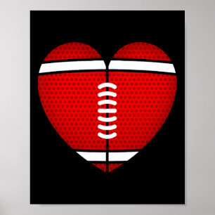 Football Heart Valentine's Day For Boys Girls Kids Poster