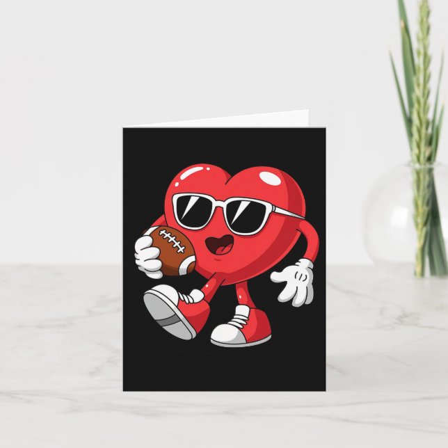 Football Hearts Valentines Day Boys Men Kids Toddl Card (Front)