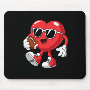 Football Hearts Valentines Day Boys Men Kids Toddl Mouse Pad