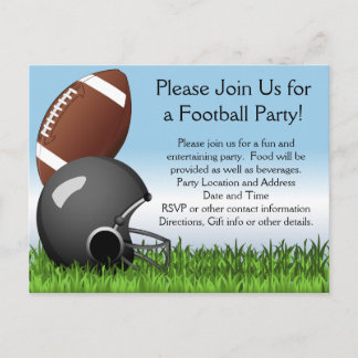 Football Helmet/Ball Invitation Postcard