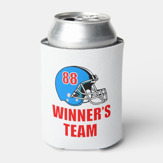 Football helmet can cooler (Can Front)