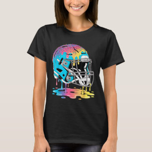 Football Helmet Ice Cream Dripping Football Player T-Shirt