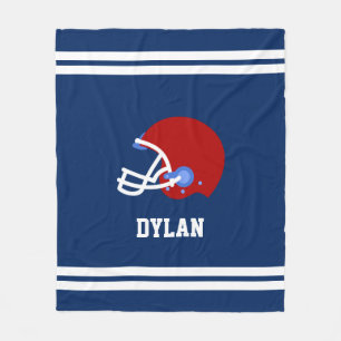 Football Helmet Kids Personalised Fleece Blanket