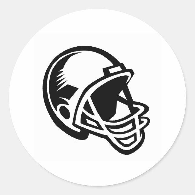 Football helmet logos classic round sticker (Front)