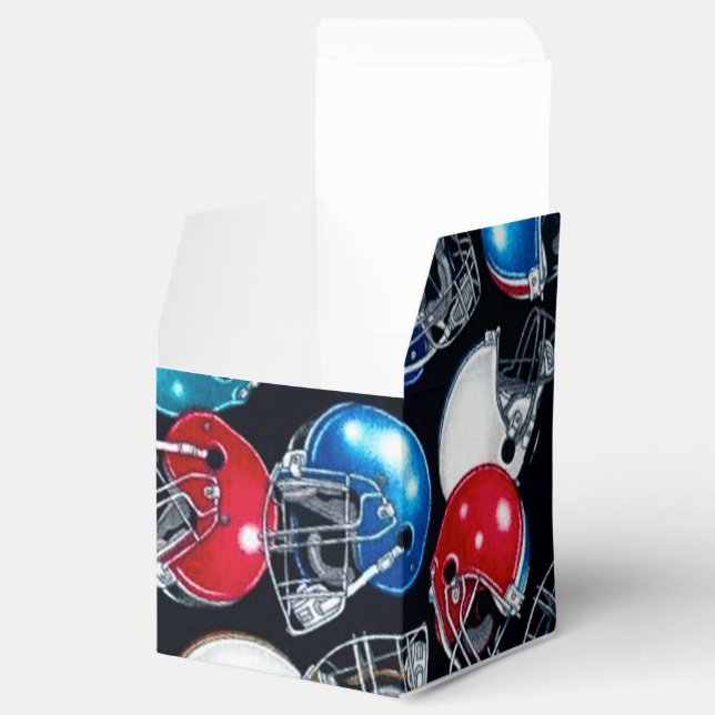 Football Helmet Pattern Cube Favour Box (Opened)