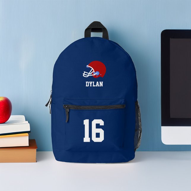 Football Helmet Personalised Printed Backpack (Creator Uploaded)