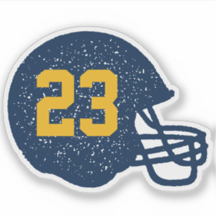 Football helmet personalized navy yellow gold