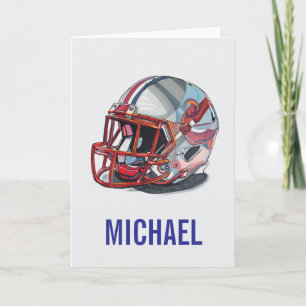 Football Helmet Pop Art Motivational Name Card