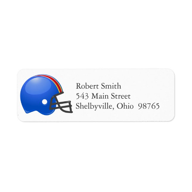Football Helmet Return Address Labels (Front)