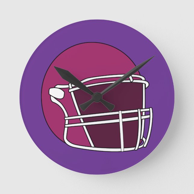 Football Helmet Round Clock (Front)